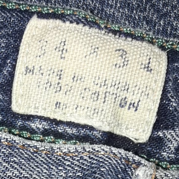 Vintage Jeans Bootcut Handcrafted All Cotton Classic Straight Leg Blue 34W 34L - Picture 9 of 15